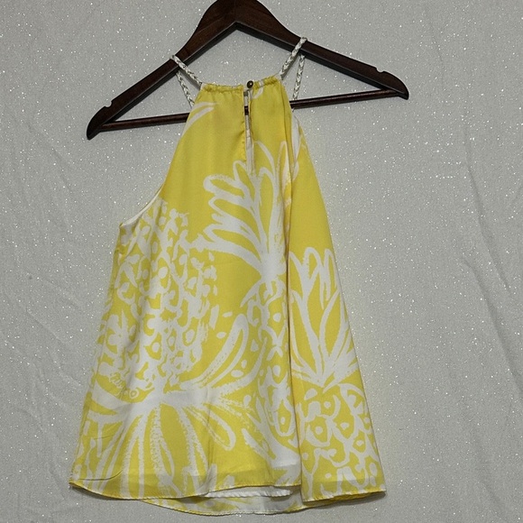 Lilly Pulitzer Yellow and Cream Halter Top - Picture 3 of 5